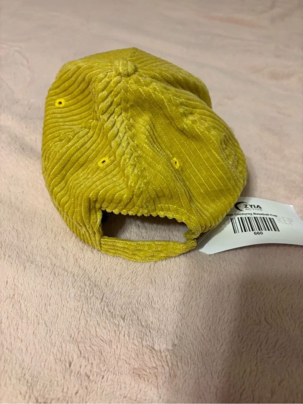 ZYIA Active Faith Corduroy Baseball Cap Yellow Adjustable One Size NWT